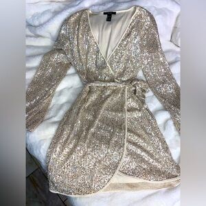 Gold/Silver Metallic Forever 21 Mini Dress